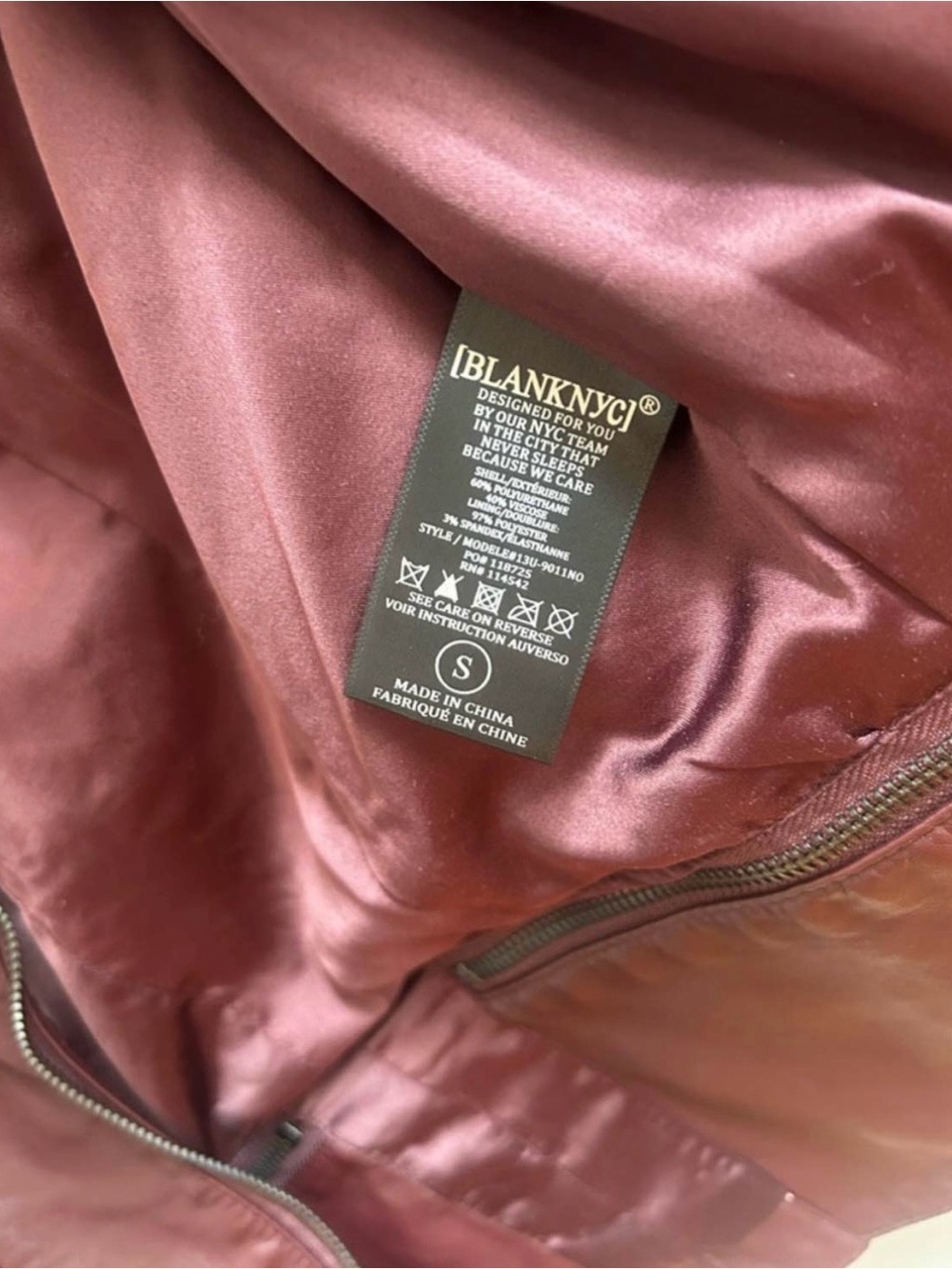 Blank NYC Wine Leather Zip Jacket - Picture 3 of 3